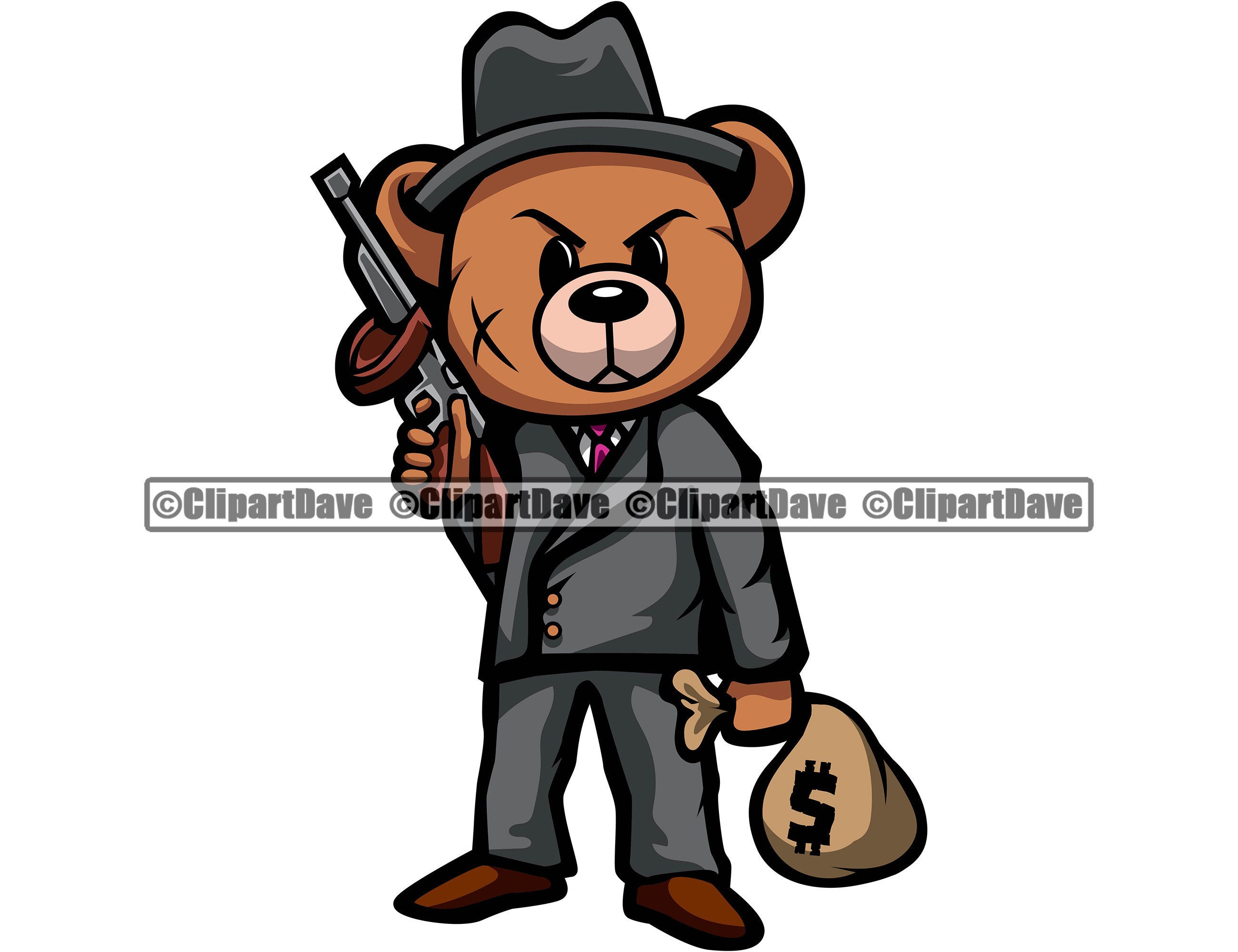 Gangster Bear SVG
