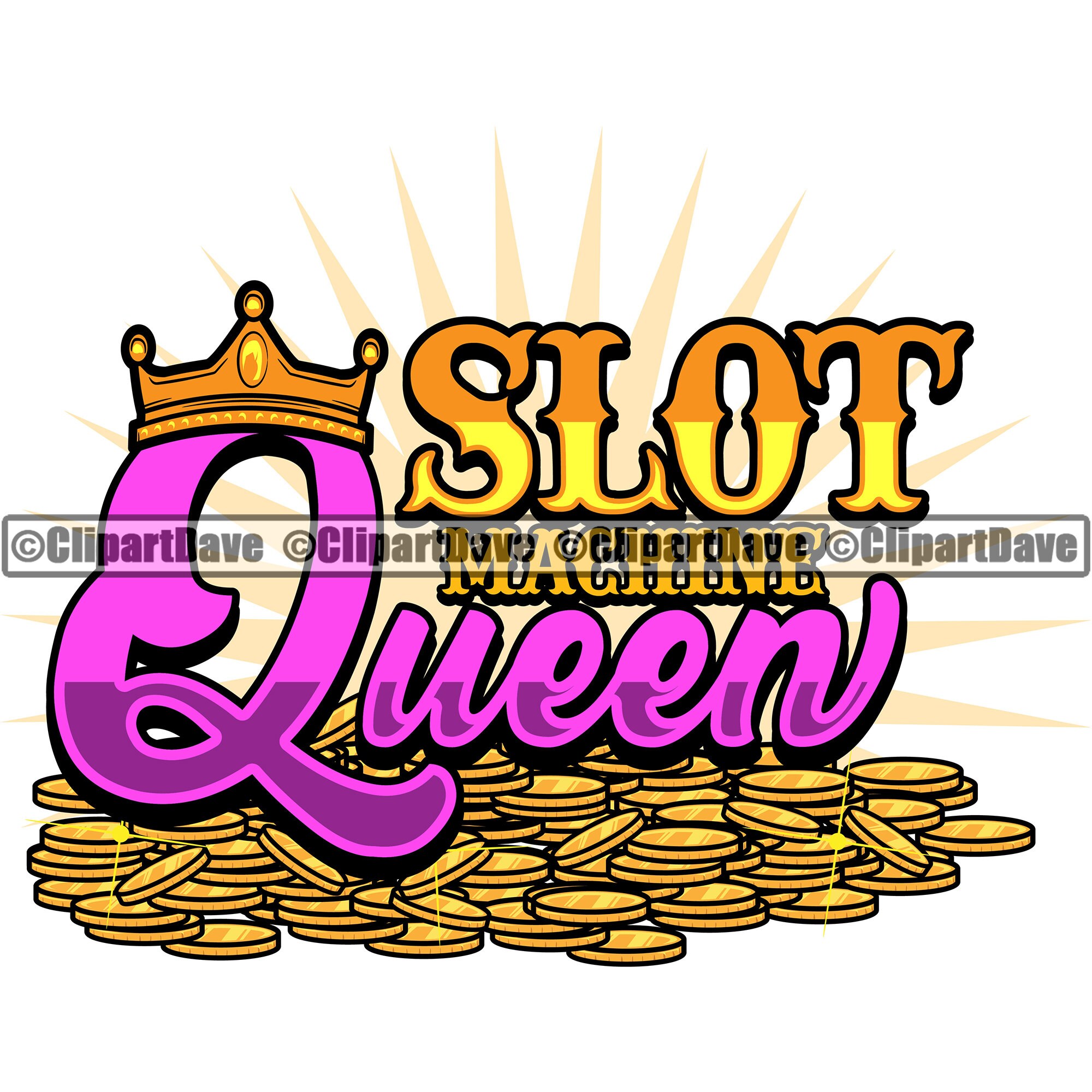 Slot Machine Queen SVG Design Game Lottery Lotto Luck Jackpot Etsy
