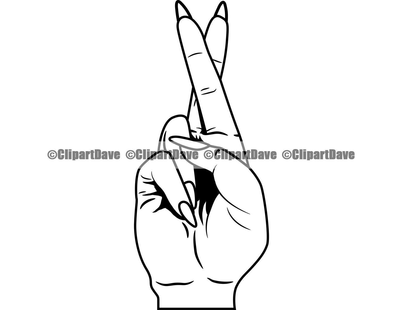 Hand Gesture Fingers Crossed SVG Design Logo Female Woman Girl Etsy