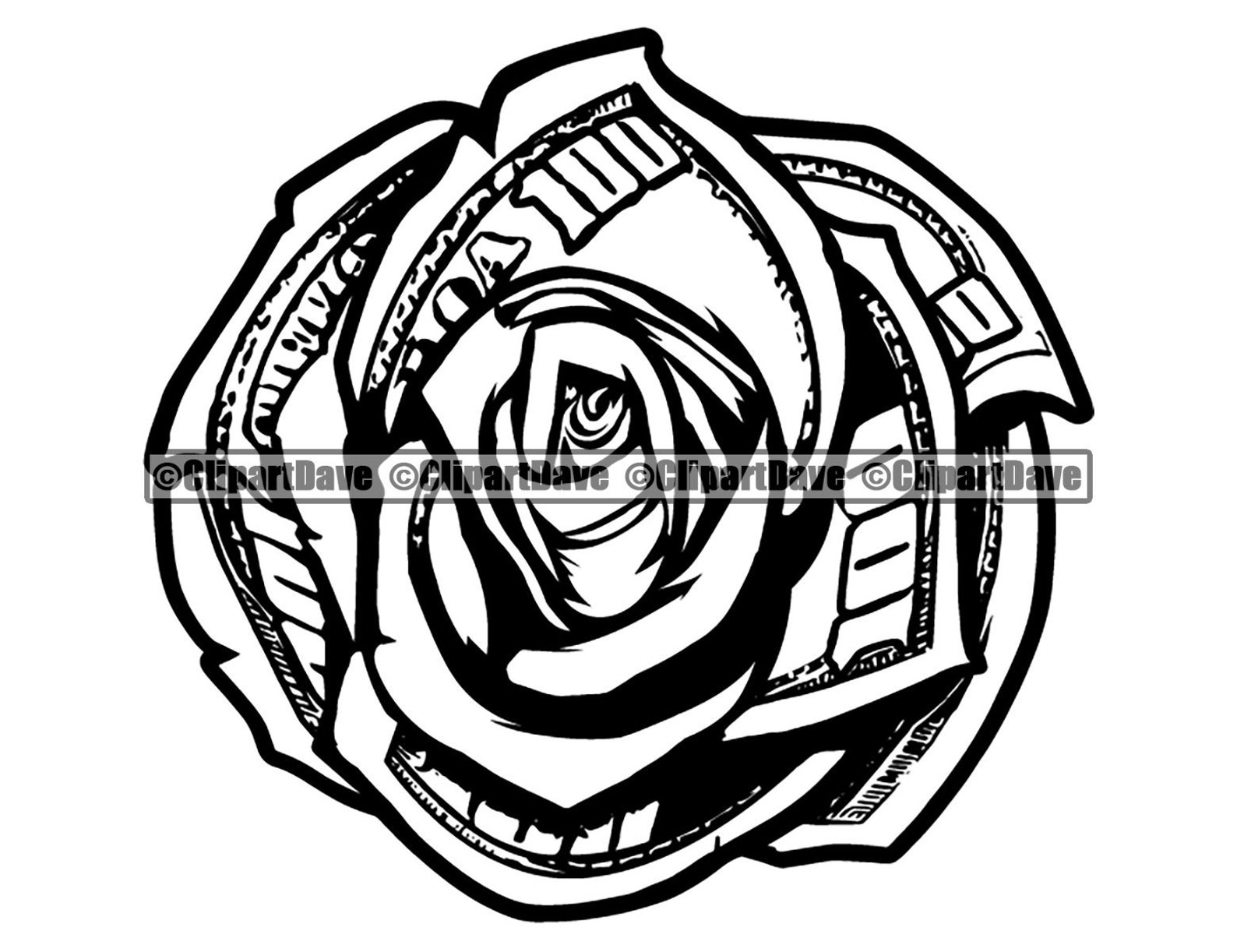 Money Rose SVG Design 100 Dollar Bill Flower Cash Paper Etsy
