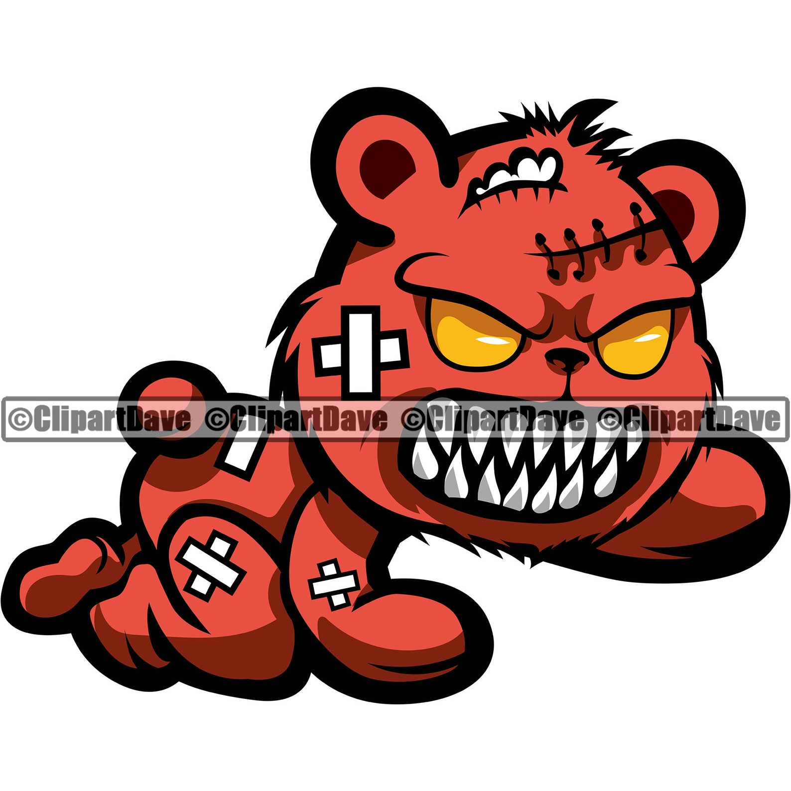 Psycho Crazy Teddy Bear Ripped Broken Stuffed Animal Jagged | Etsy