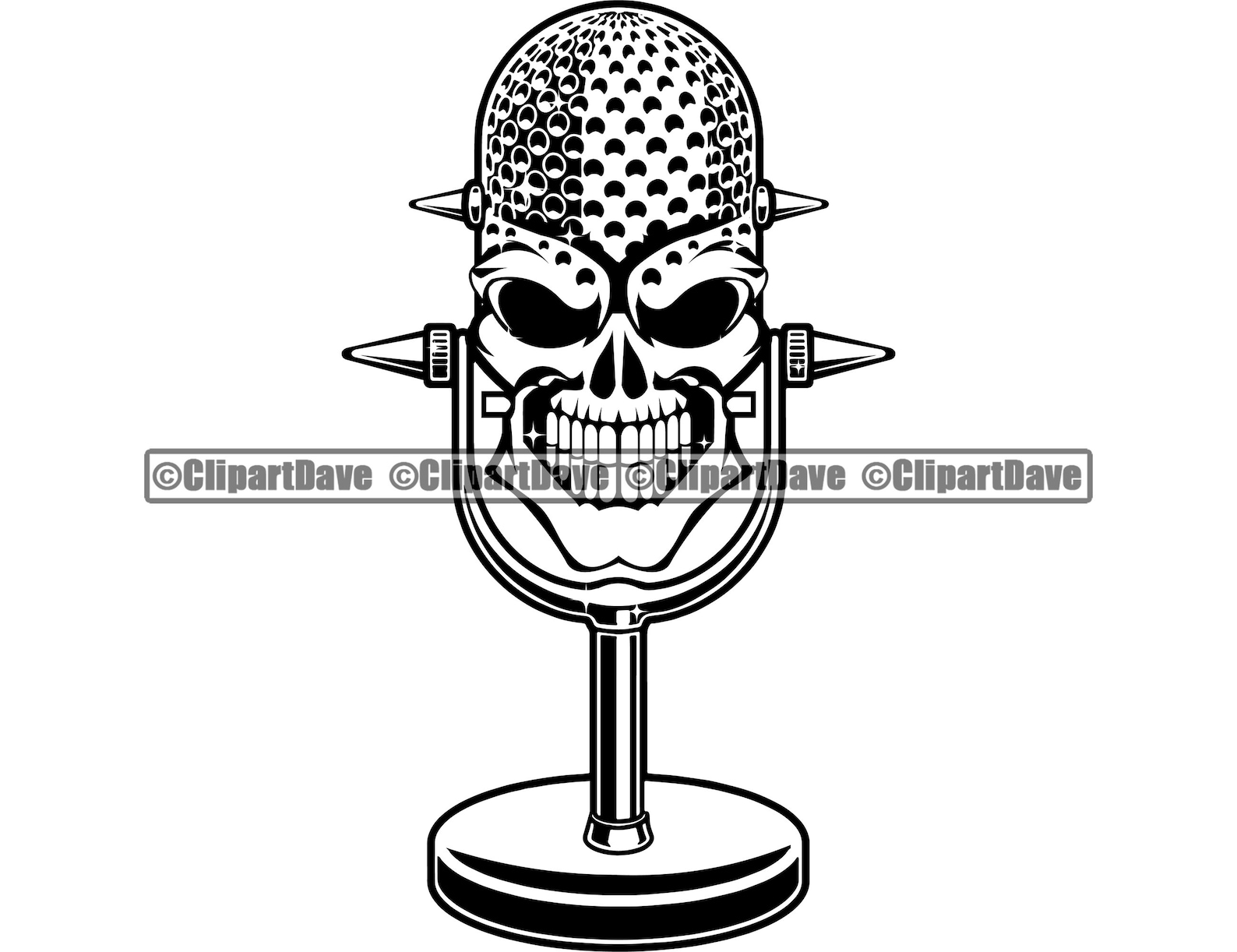Skull Microphone SVG Design Music DJ Mic Sing Singer Rap | Etsy