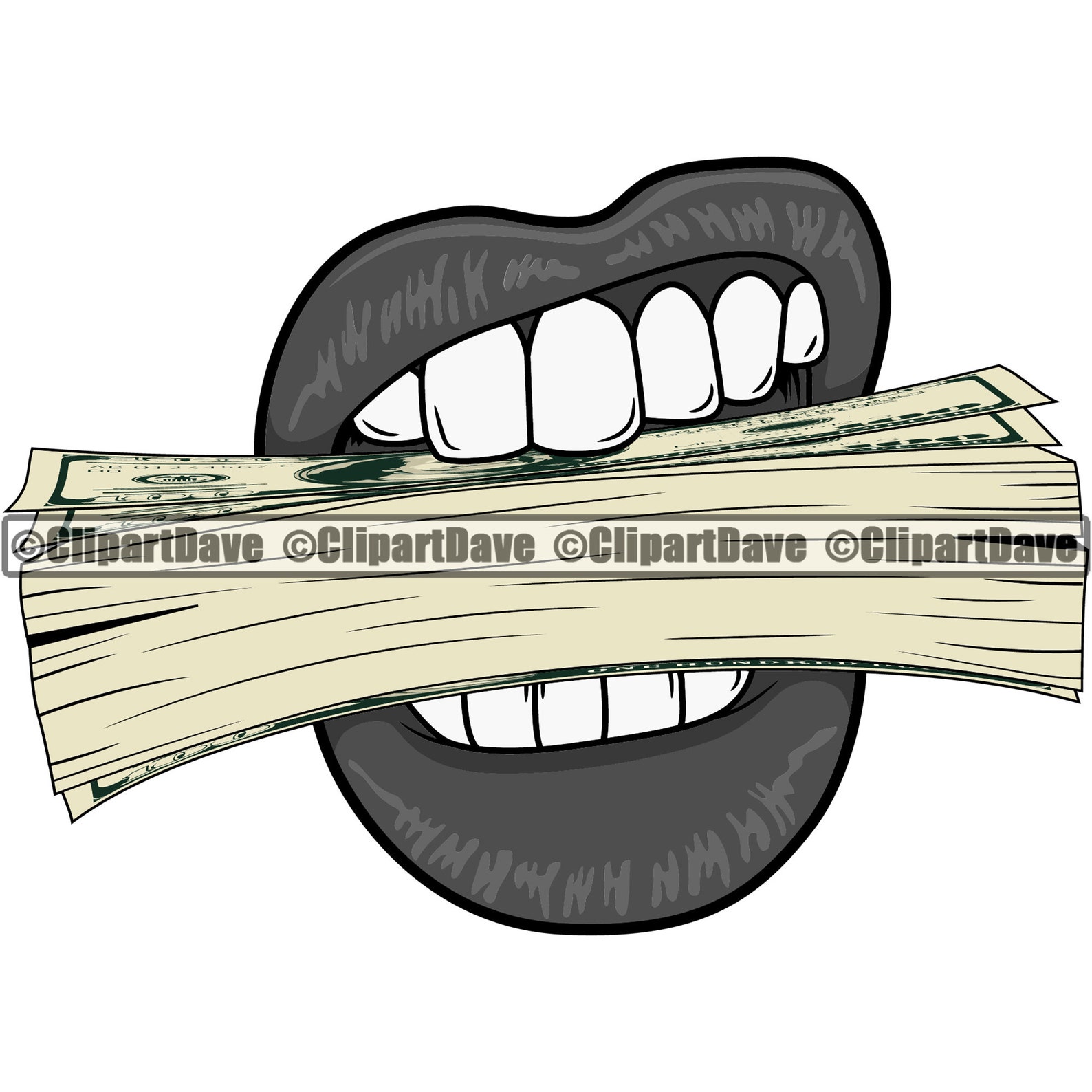 Download Lips Biting Big Money Stack SVG Design Bite 100 Dollar ...