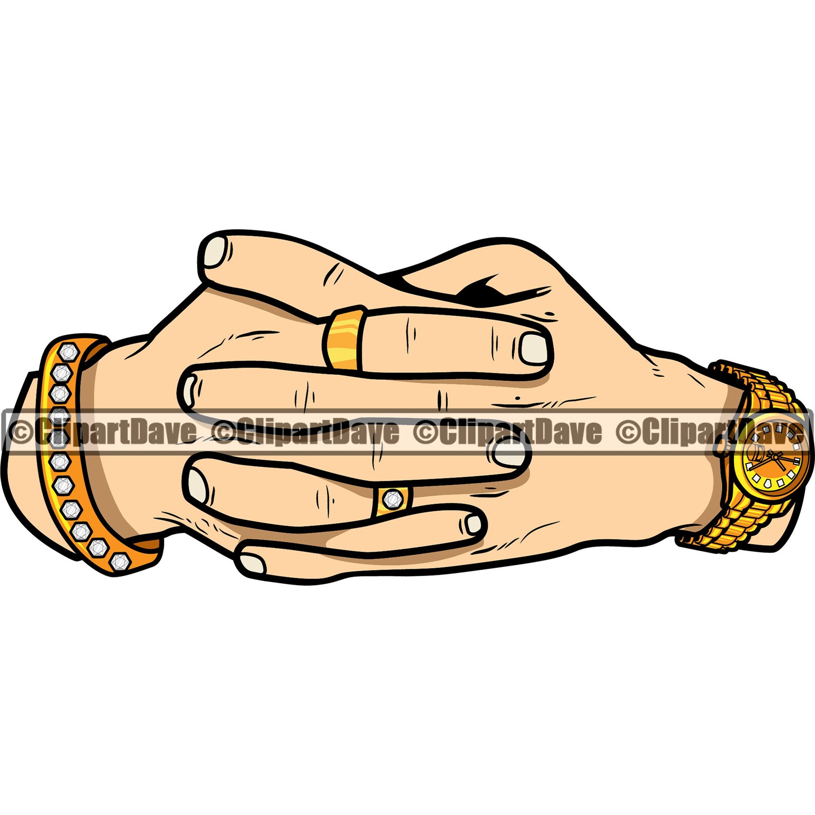 Man Male Hand Fingers Crossed Jewelry Gold Watch Rings SVG | Etsy