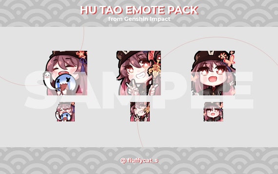 Hu Tao animated emote set / Genshin Impact emotes for twitch or
