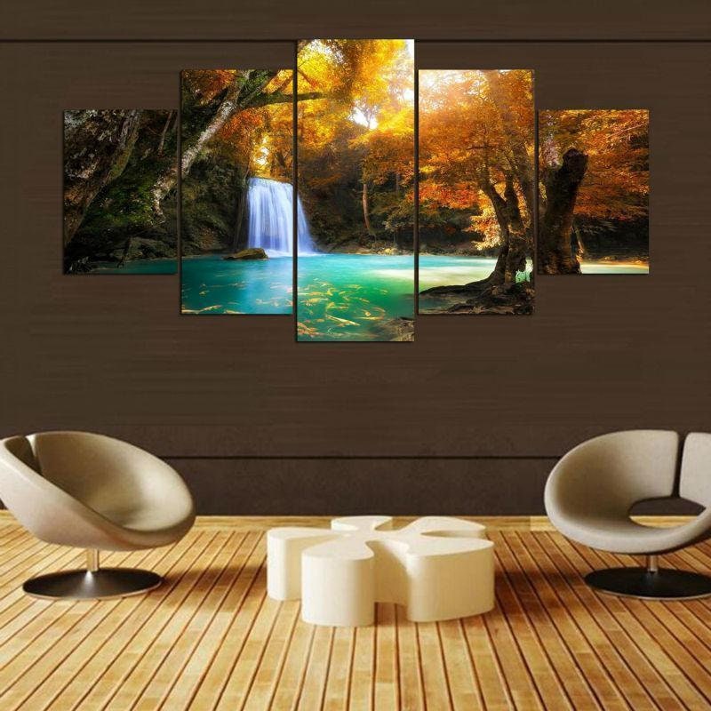 Landschaft für Schlafzimmer schöne Wasserfall Natur 5 Stück | Etsy