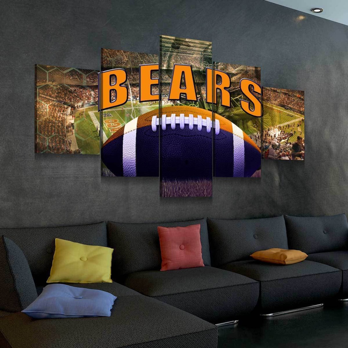 Chicago Bears 5 Sport 5 Pieces Canvas Wall Art Framed Etsy