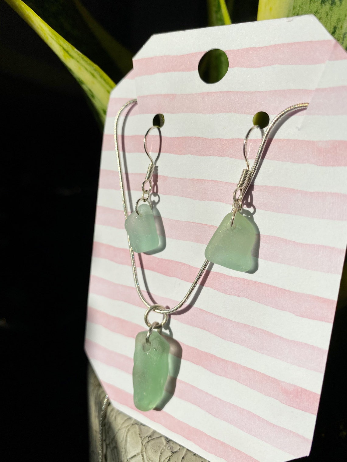 Conjunto de joyas hechas a mano de plata esterlina de vidrio Etsy