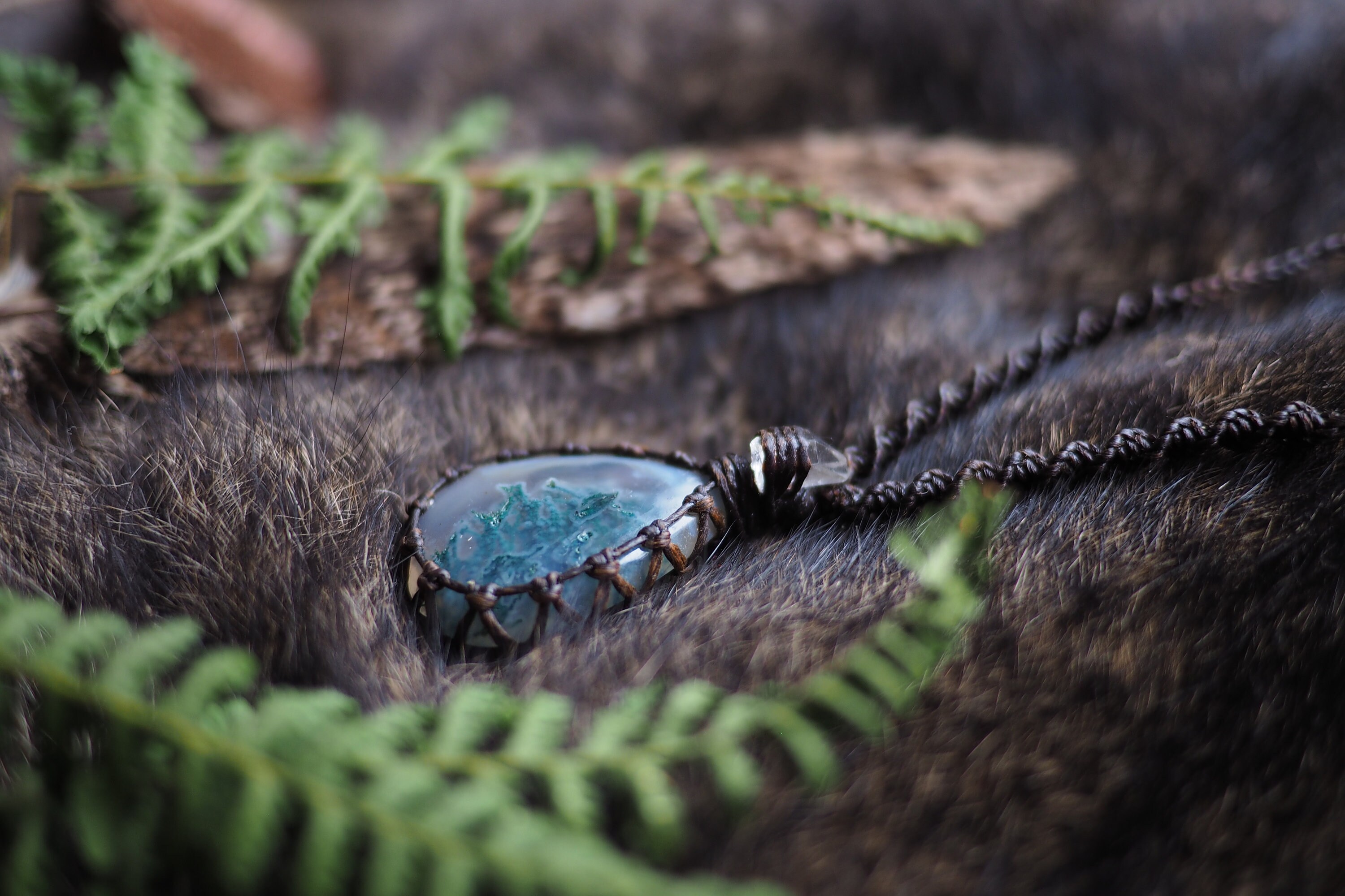 Moss Agate Stone Necklace Quartz Crystal Handmade | Etsy