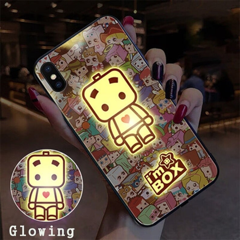 Pikachu Pokemon Tempred Glass LED Flash Call Light Case For iPhone 12 Pro Max 11 iPhone Pro Max Xs Max Xs Xr X 8 7 Plus Anime Cartoon Case