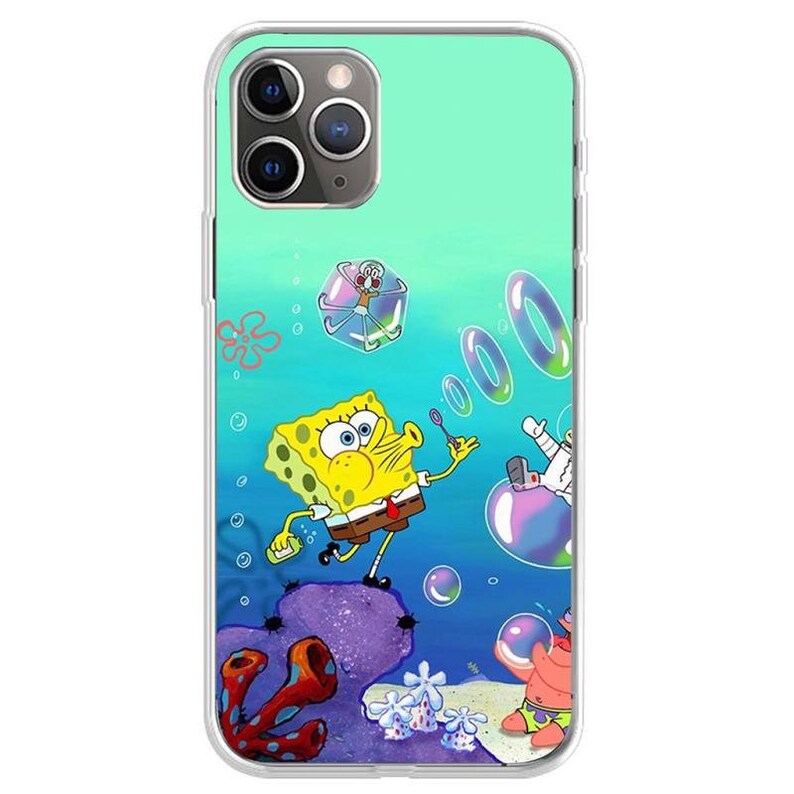 Cute Sponges Cartoon Bob Phone Case Cartoon Phone Case Spongebob Spongebob Phone Case For iPhone 12 11 Pro Max Xs Xr X Minni 8 7 Plus