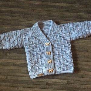 Crochet PATTERN - Kasey Baby Cardigan | Toddler Cardigan | Child Cardigan | Crochet Baby Sweater | Prem - 10 Years Dk 8 Ply ENGLISH ONLY
