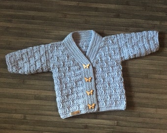 CROCHET PATTERN - Kasey Baby Cardigan | Toddler Cardigan | Child Cardigan | Prem - 10 Years DK/8 Ply (046)