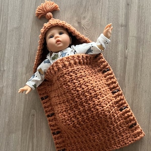 Crochet PATTERN - Bodie Crochet Baby Sleeping Bag, Baby Cocoon, Baby Sack, Baby Push Chair Button Up Blanket, Baby Shower Gift, ENGLISH ONLY