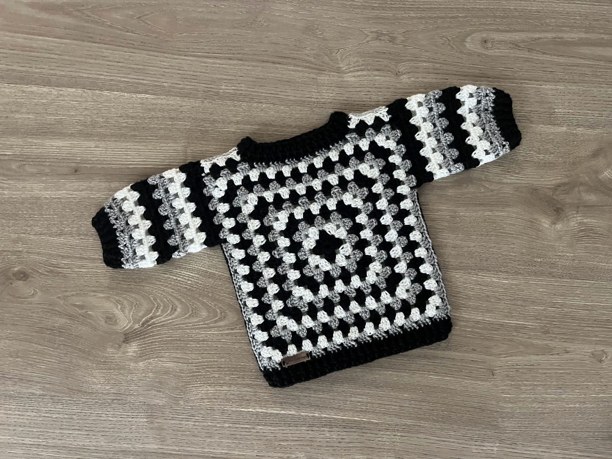Crochet PATTERN - Granny Square Crochet Baby Toddler Child Sweater | Pullover Jumper 0-3 Months to 12 Years Dk 8 Ply ENGLISH ONLY