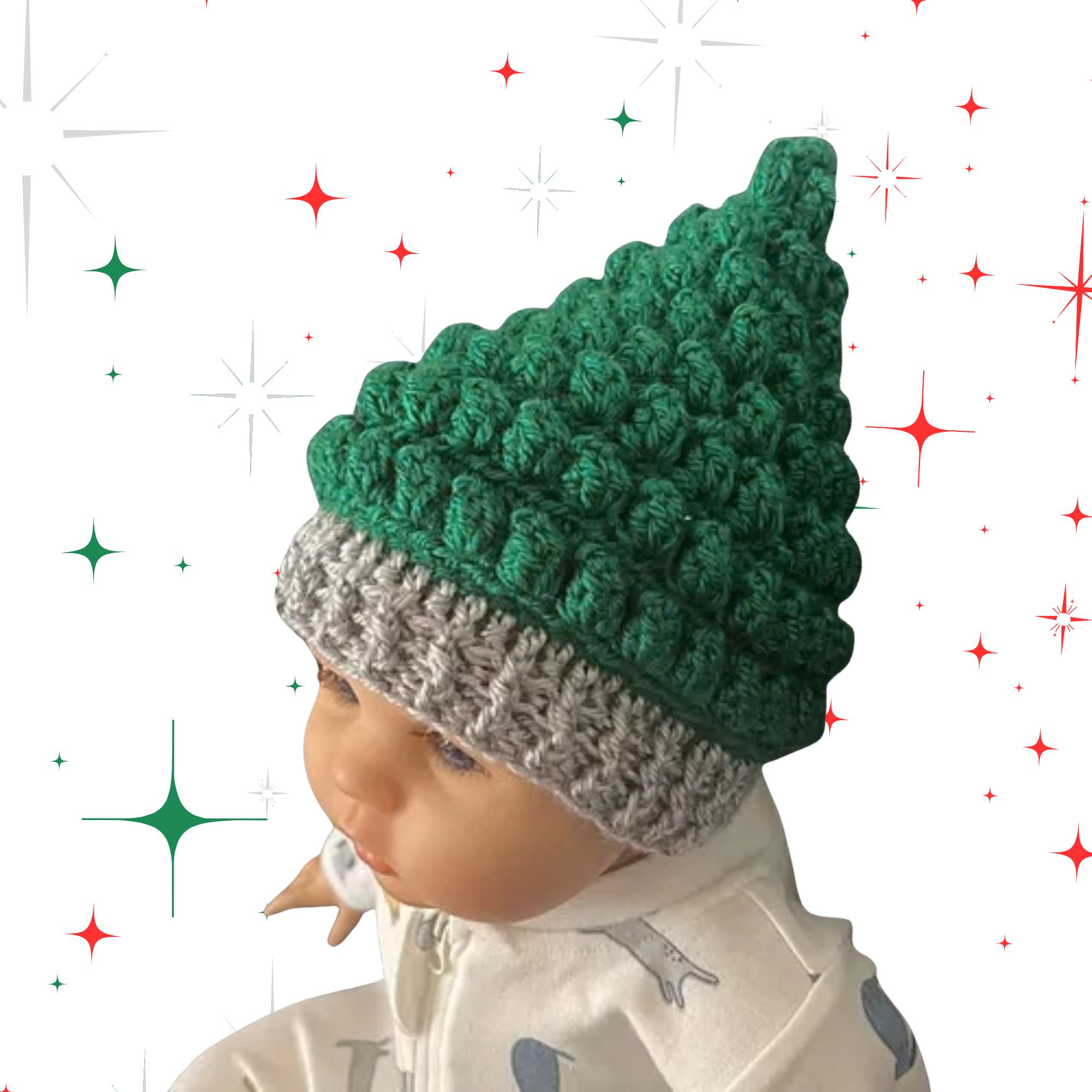 30 Christmas Tree Hat Crochet Patterns for Festive Holiday Makes 33 Chrissy Christmas Tree Hat Crochet Pattern from Prem Baby to Adult