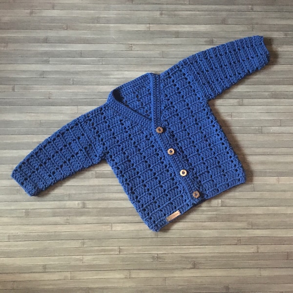 Crochet Pattern - Apple Baby Cardigan (3 - 6 Months), V-Neck Sweater, DK/8 Ply
