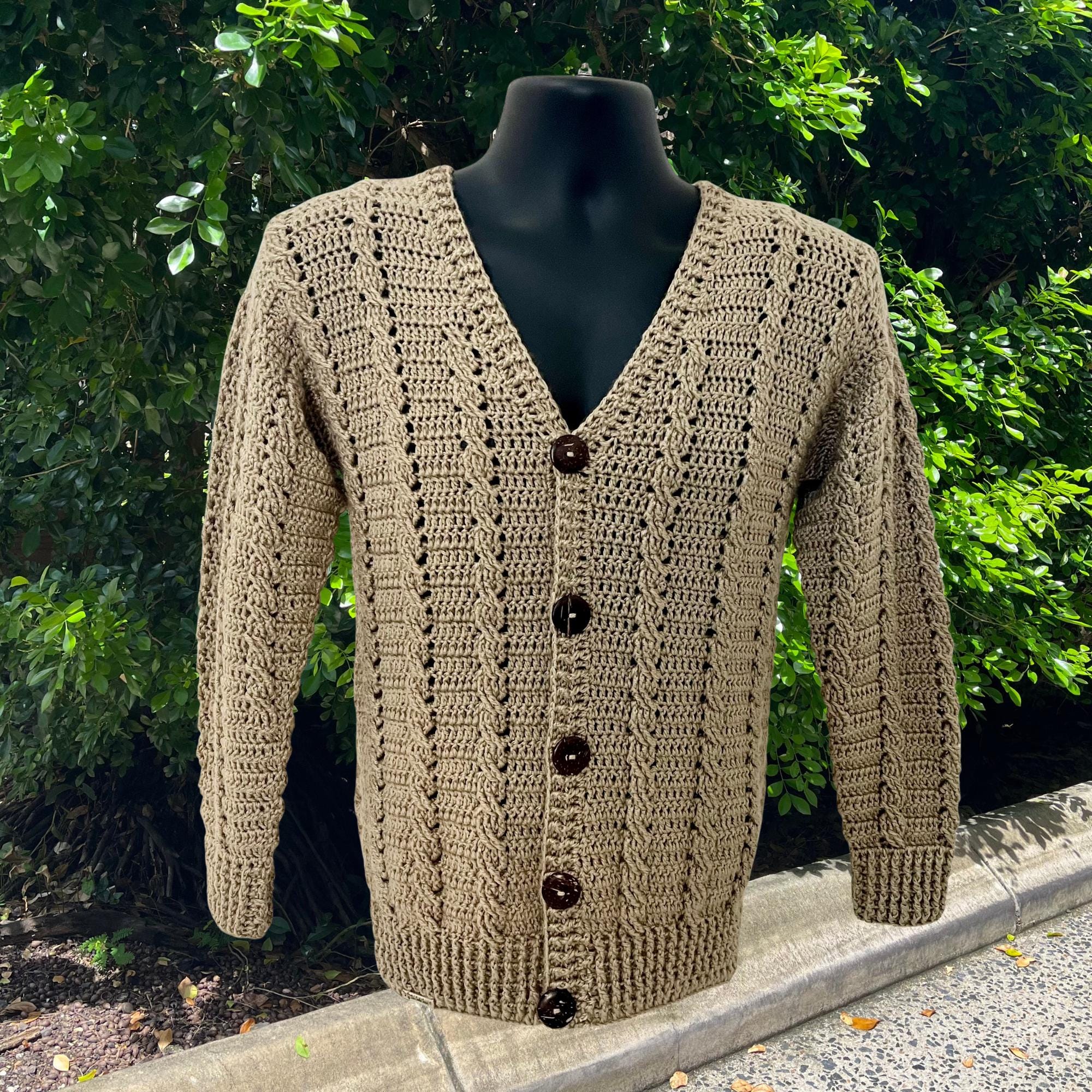 39 Crochet Sweater Patterns for Men You Can Wear Year After Year 3 Crochet Pattern Ethan Mens Sweater (xs-6xl)