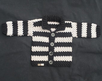 PATRON au crochet - Ziggy Baby Cardigan Newborn - 3 Mois DK/8 Ply