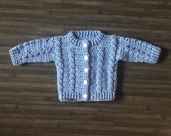 Crochet PATTERN - Lola Baby Cardigan Newborn to 2 Years DK/8 Ply