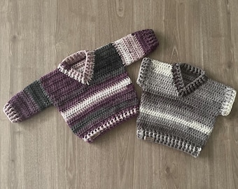 Crochet Pattern - Rebel Crochet Sweater Pattern (6 Months to 10 Years), Baby & Kids Pullover Vest and Sweater Crochet Pattern, Aran 10 Ply