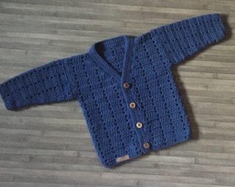 Crochet PATTERN - Apple Baby Cardigan Sweater pattern, 3 - 6 Months, Dk 8 Ply or Light Worsted 3, Boy or girl, ENGLISH ONLY, Cute baby gift