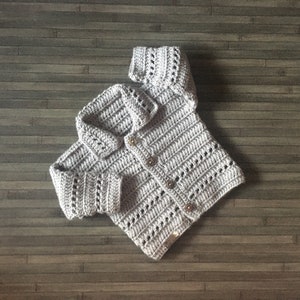 Crochet PATTERN Zac Baby Crochet Cardigan Hat and Booties Set Newborn to 2 years DK/8 Ply image 7