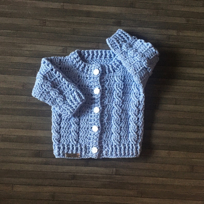 CROCHET PATTERN Lola Crochet Baby Cardigan Hat and Booties Set Newborn to 2 Years DK/8 Ply 013S image 8