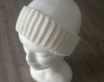 Crochet pattern - Snowy Crochet Headband Pattern, Spa Makeup Skincare Headband Baby to Adult Crochet Pattern, Any yarn