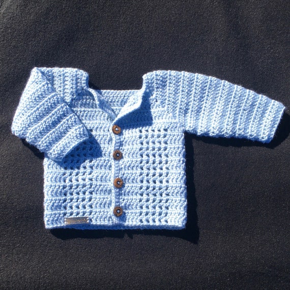 Crochet PATTERN Luke Easy Baby Cardigan 