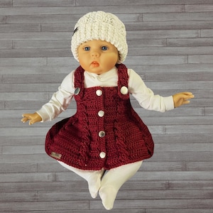 Crochet PATTERN - Harper Crochet Baby Dress Crochet Pattern Baby Toddler Child Pinafore 6 sizes Newborn - 4 Yrs w BONUS Hat Pattern ENGLISH