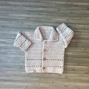 Crochet PATTERN Zac Baby Crochet Cardigan Hat and Booties Set Newborn to 2 years DK/8 Ply image 9