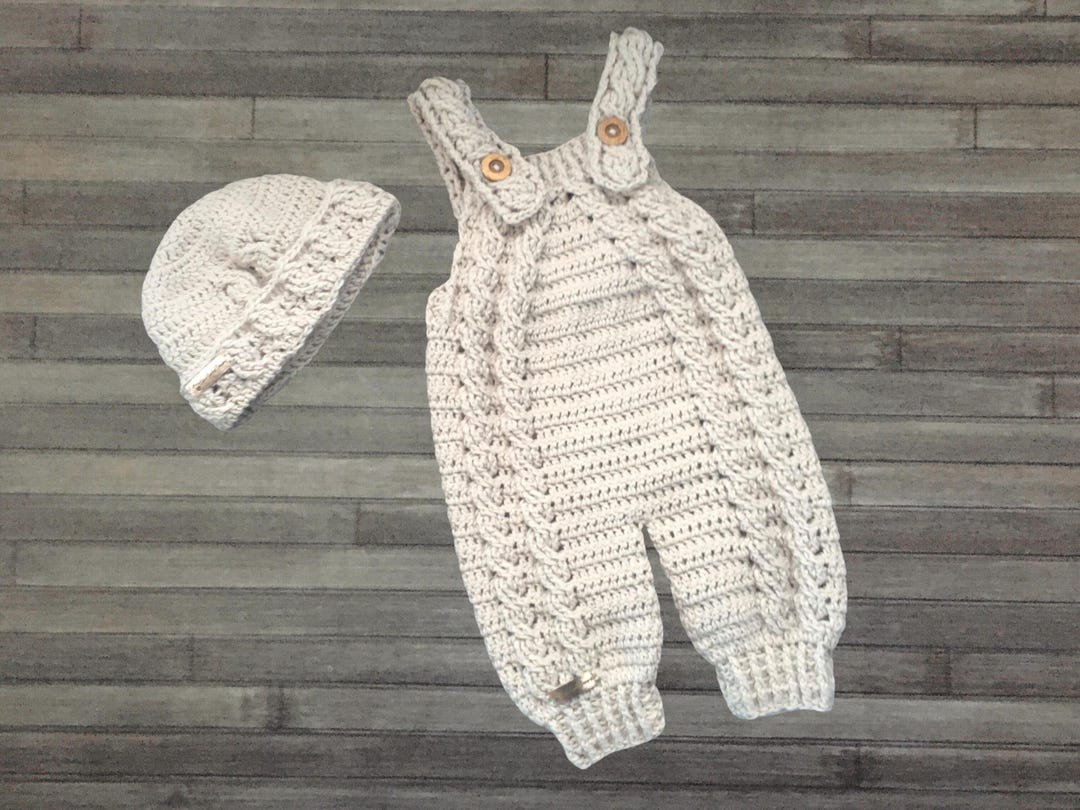 Crochet Pattern Hugo Baby Romper Hat, Newborn Overalls
