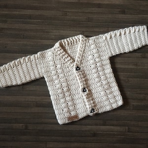 SCHEMA all'uncinetto - Maglione cardigan per neonati Carter fino a 2 anni Dk 8 Ply Light Worsted 3, SOLO IN INGLESE, modello all'uncinetto per maschietto o femminuccia, simpatico regalo per neonati