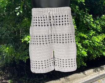 Crochet Pattern - Taylor Men's Crochet Shorts (S–5XL), Mesh Summer Shorts for Men & Women, DK 8 Ply
