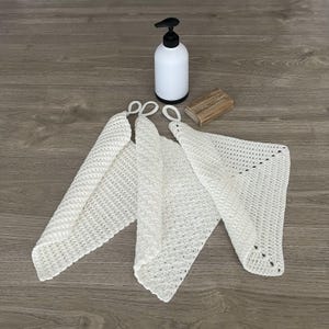 Crochet PATTERN - Snowy Washcloths x 3 Designs, Kitchen Decor, Bathroom Decor, Facecloths, Flannels, Dishcloths, Fast DIY Gifts ENGLISH only