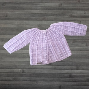 Crochet PATTERN - Isla Baby Crochet Cardigan Newborn to 3 Months 4 Ply or Fingering ENGLISH ONLY