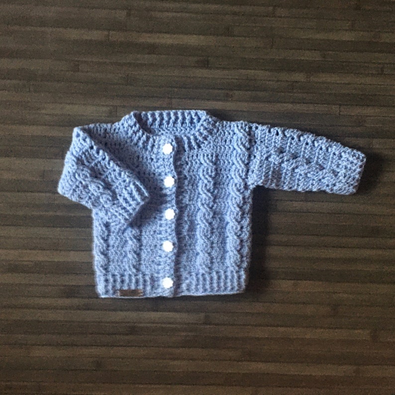 CROCHET PATTERN Lola Crochet Baby Cardigan Hat and Booties Set Newborn to 2 Years DK/8 Ply 013S image 7