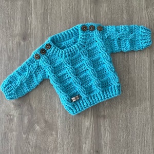 Häkelanleitung - Jack Baby Sweater Pullover Pullover Neugeborene bis 10 Jahre Dk 8 Ply ENGLISCH