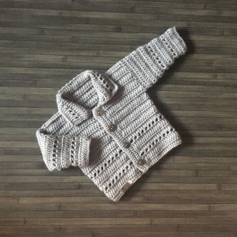 Crochet PATTERN Zac Baby Crochet Cardigan Hat and Booties Set Newborn to 2 years DK/8 Ply image 4