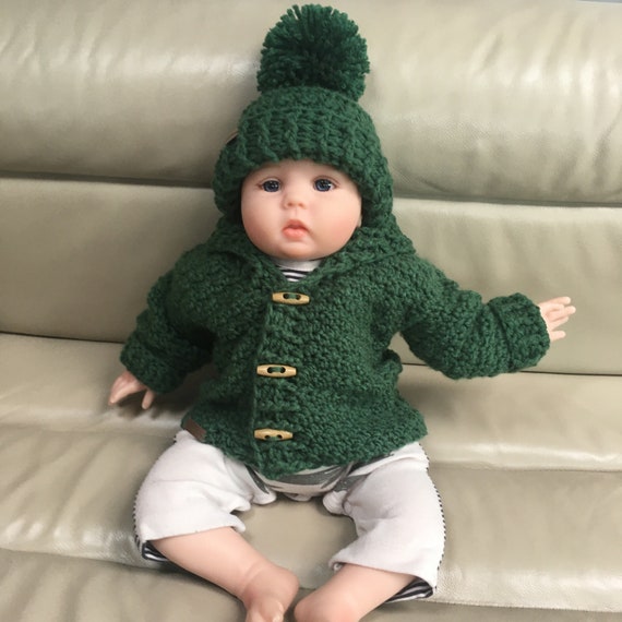 Crochet Pattern Rocky Baby Cardigan Hat Seamless Jacket