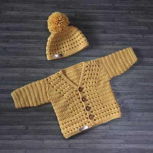 Haakpatroon - Sam Baby peuter- en kindervest en mutsje 0-3 maanden tot 10 jaar, gehaakte babyoutfit, 8-draads DK, ALLEEN ENGELS