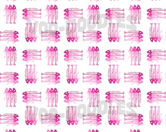 Pink Fish Skeletons, Repeat Seamless Pattern, Purple Aesthetic, Pattern for Fabrics, Surface Textile Design, Digital Paper for Crafting