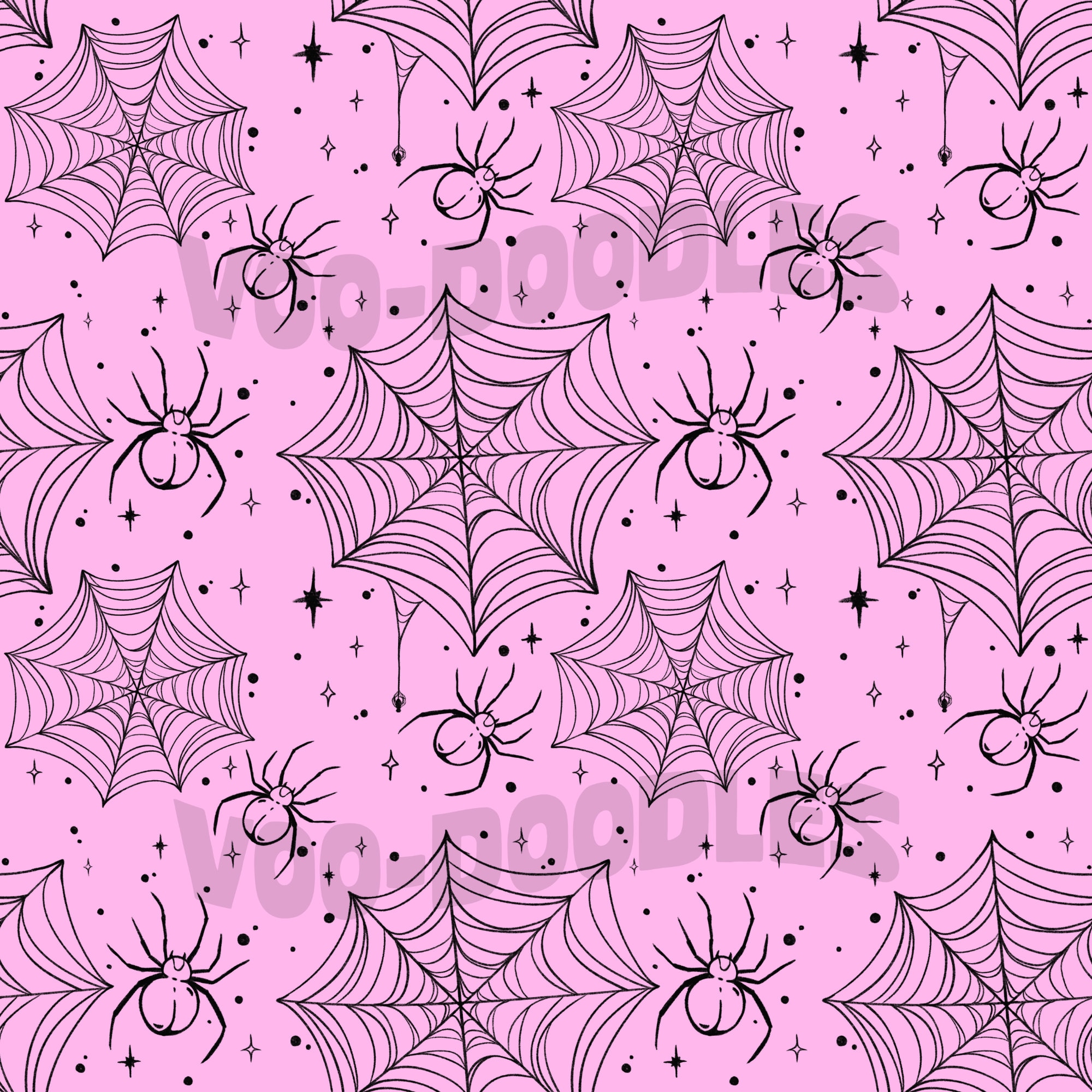 Pink Spider Webs, Repeat Seamless Pattern, Pink Aesthetic, Pattern for Fabrics, Surface Textile Design, Digital Paper for Crafting