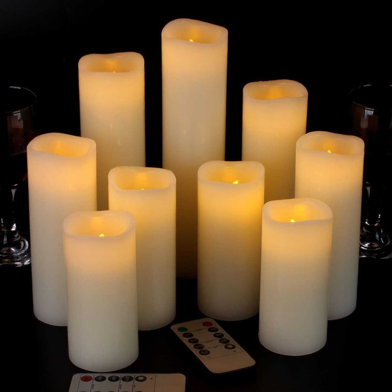 Vinkor Flameless Candles Flickering Candles Birch Bark Set of 4 5" 6" Battery... 