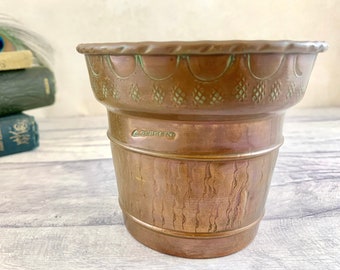 Petit pot en cuivre vintage/pot de jardinière en cuivre fait main en métal/pot de style arts et métiers