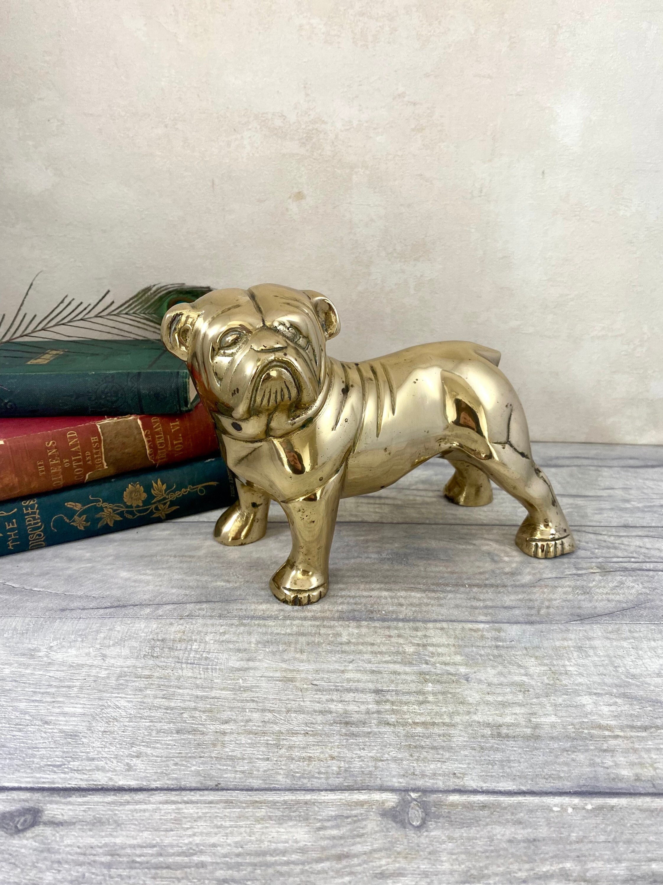 Vintage Brass British Bulldog Ornament / Bulldog Statue / Dog