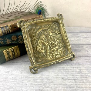Vintage brass square decorative dish / trinket dish / jewellery dish / coin dish / ashtray