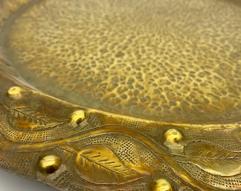 Decorative Arts and Crafts brass charger/wall plaque/platter