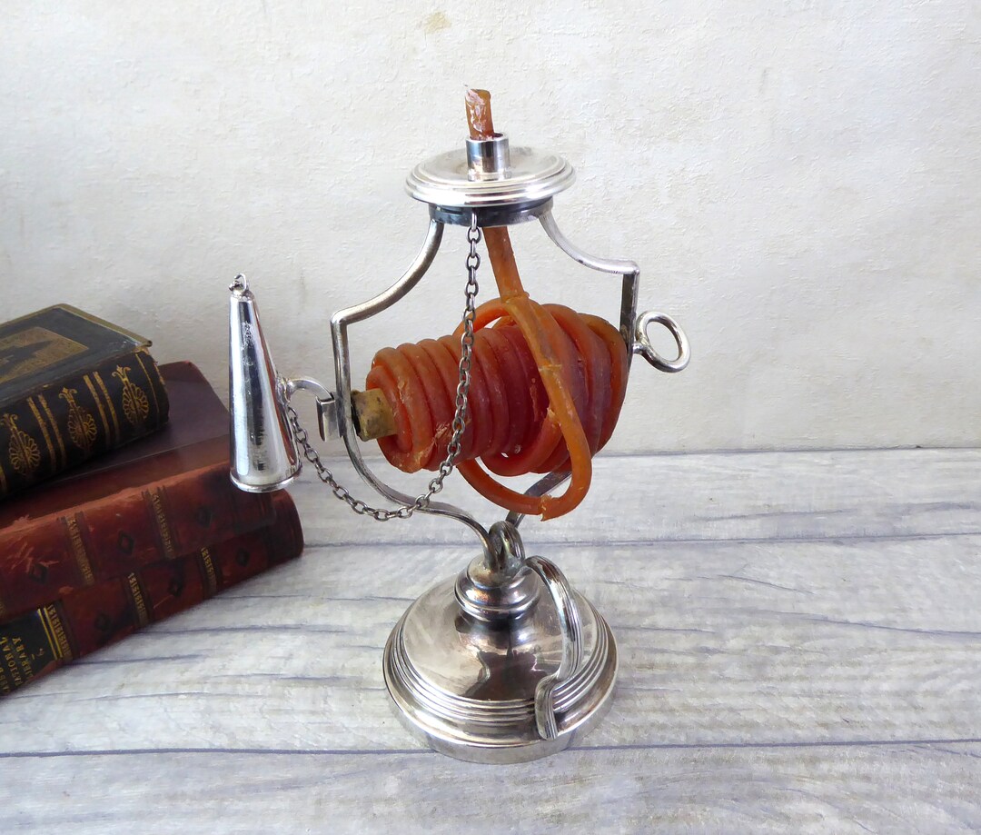 Antique 'wax Jack' Mappin and b 1970s Candlestick With Snuffer